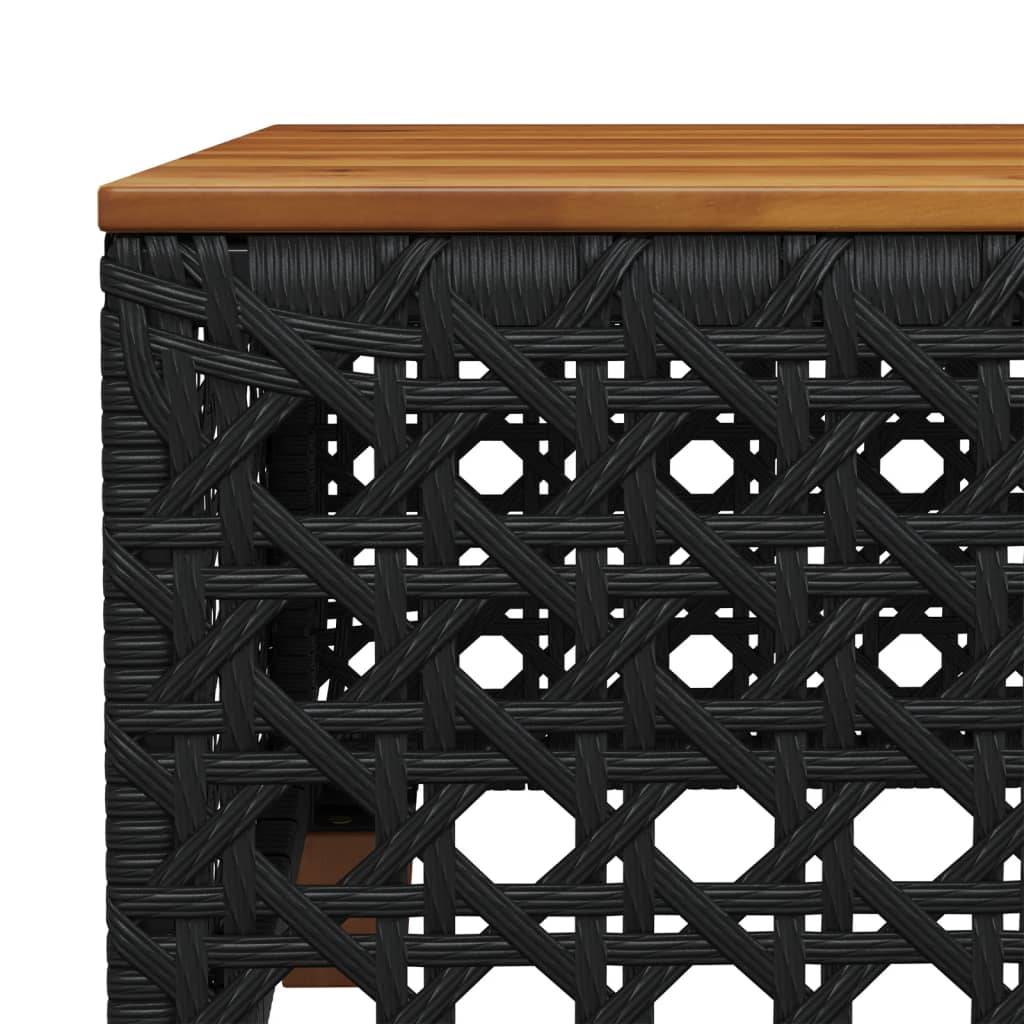 ComfortXL - Table d'Appoint Carrée pour Salon de Jardin Noir 55cm, en Poly Rotin et Bois Massif – ComfortXL Outdoor Living - Image 7