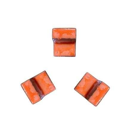 Lot de 3 pieds de pot 6cm aurore fait à la main en terre cuite émaillée - Image 2