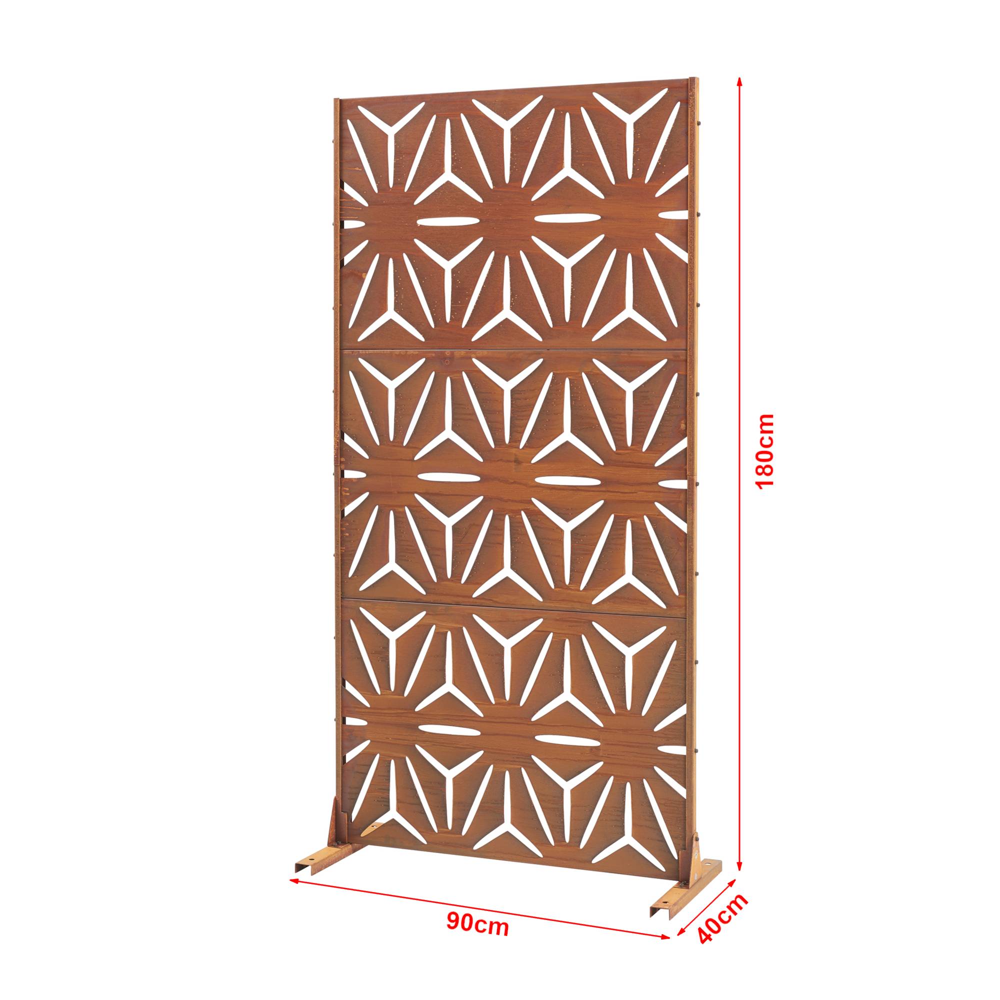 Casa.Pro - Paravent Kilsturd acier corten 180 x 90 x 40 cm rouille casa.pro - Image 2