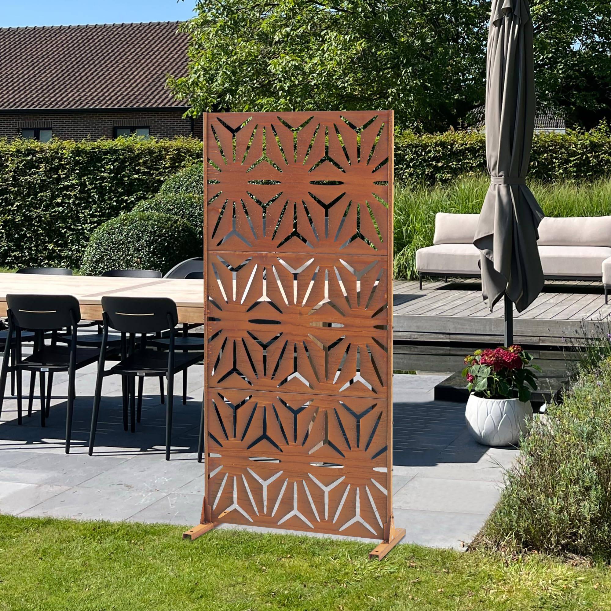 Casa.Pro - Paravent Kilsturd acier corten 180 x 90 x 40 cm rouille casa.pro - Image 7