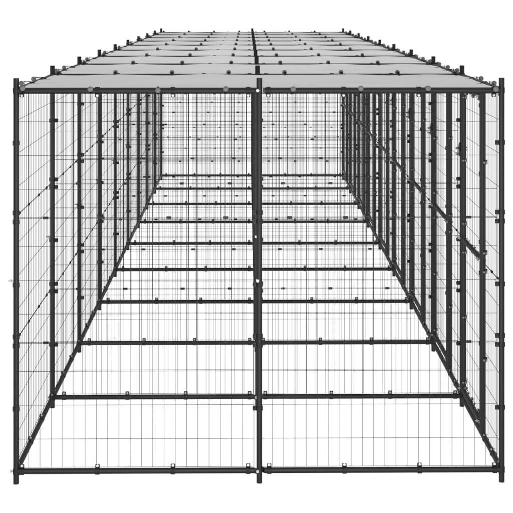 Helloshop26 - Chenil extérieur cage enclos parc animaux chien extérieur acier avec toit 21,78 m² - Image 4