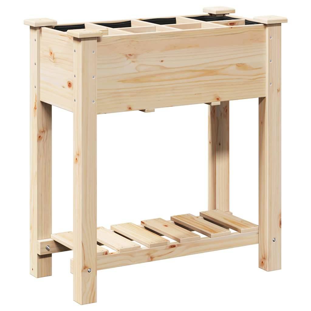Cache-pot, Pot De Fleurs avec étagère Beige 71 x 37 x 76.5 cm g374 - Image 1