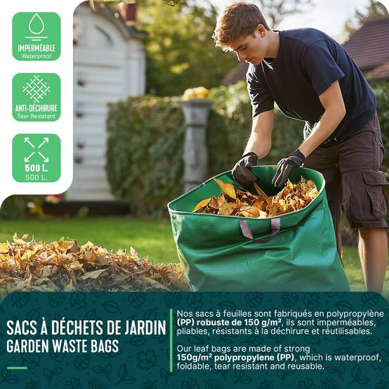 Sac de jardin 500L Lot de 2 sacs Extra Large - Image 2