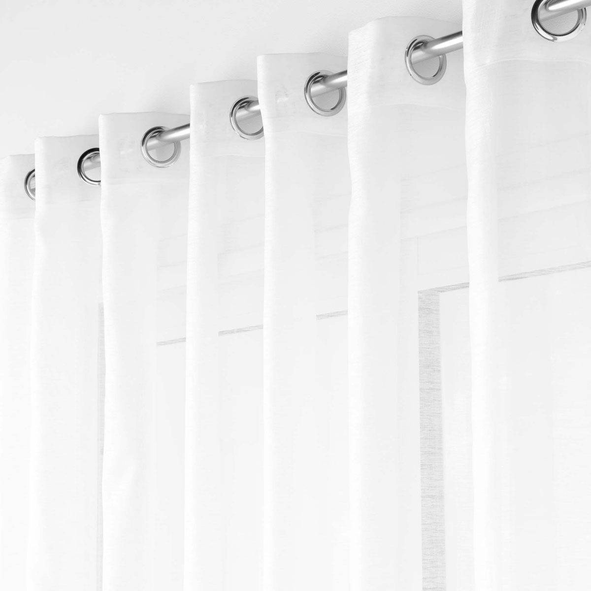 Rideau Voilage à Œillets "Lisséa" 240x240cm Blanc - Image 2