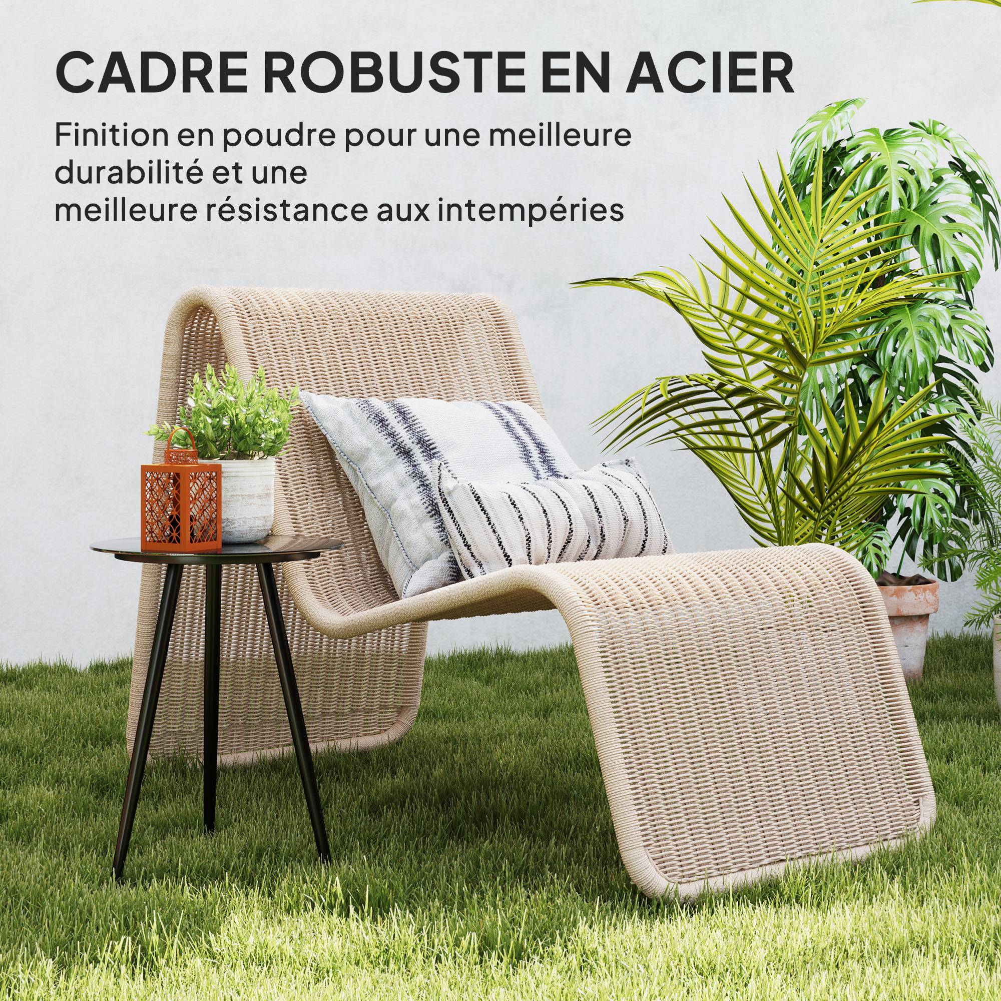 Sans Marque - Petite table basse ronde, table d'appoint, plateau en verre trempé, pieds effilés, cadre en acier, Ø 40 x 50 cm, noir - Image 8