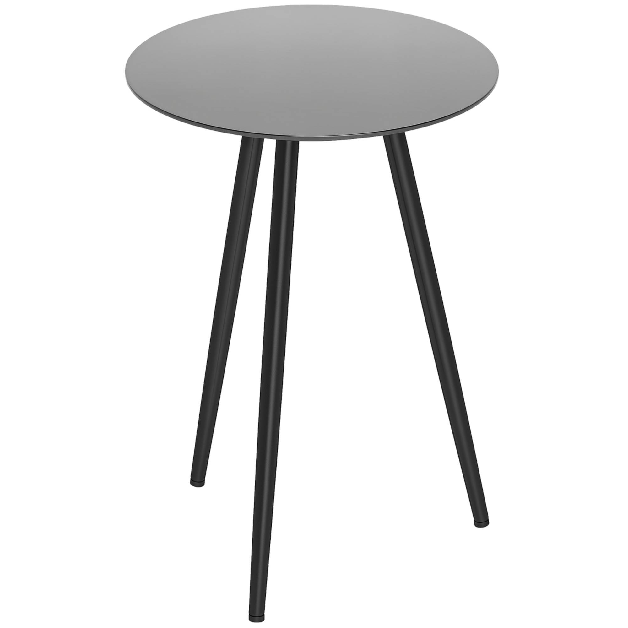 Sans Marque - Petite table basse ronde, table d'appoint, plateau en verre trempé, pieds effilés, cadre en acier, Ø 40 x 50 cm, noir - Image 1
