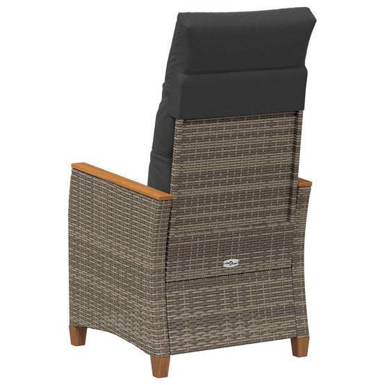 PANGIVO - Chaise de jardin inclinable polyrotin gris et bleu marine 64 x 57.5 x 112 cm, Poids :13.3kg - PANGIVO - Image 6