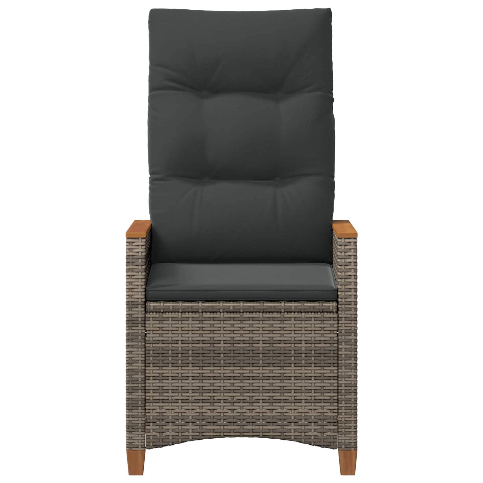 PANGIVO - Chaise de jardin inclinable polyrotin gris et bleu marine 64 x 57.5 x 112 cm, Poids :13.3kg - PANGIVO - Image 4