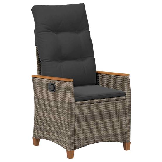 PANGIVO - Chaise de jardin inclinable polyrotin gris et bleu marine 64 x 57.5 x 112 cm, Poids :13.3kg - PANGIVO - Image 2