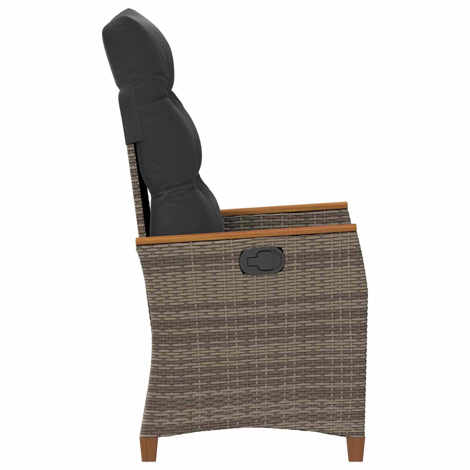 PANGIVO - Chaise de jardin inclinable polyrotin gris et bleu marine 64 x 57.5 x 112 cm, Poids :13.3kg - PANGIVO - Image 5