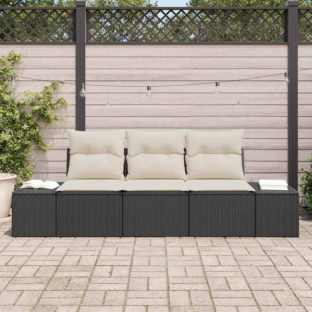 ComfortXL - Petit Salon de Jardin Polyrotin Modulable 3 Places avec Rangement Idéal pour Balcon Noir – ComfortXL Outdoor Living - Image 3