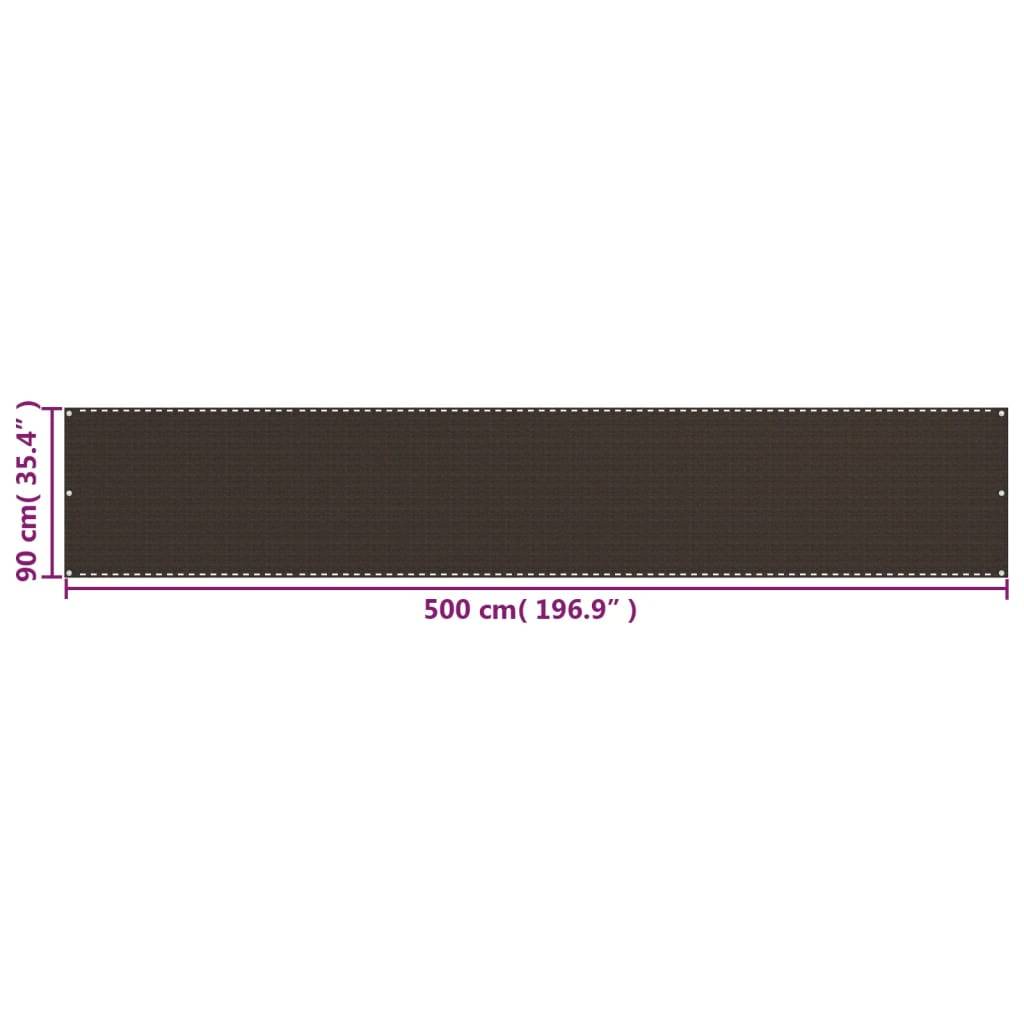 Écran de balcon PEHD marron 500 x 90 cm - PANGIVO - Image 5