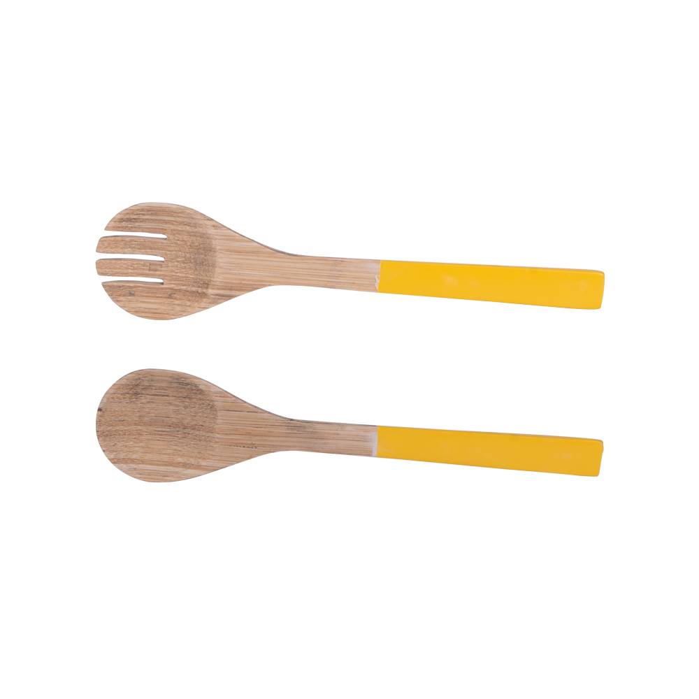 Couvert à salade Bambou jaune 27,5 cm
