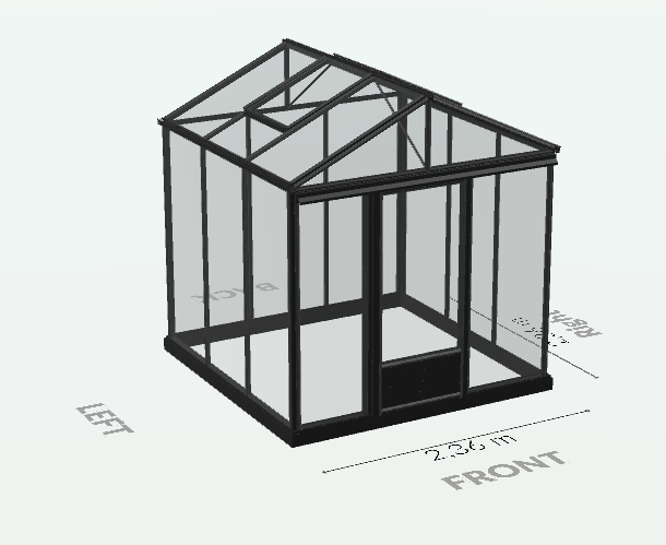 Serre en verre trempé - Euro Maxi - Laquée - 5m² - Noir fonce - L'atelier des serres - Image 6