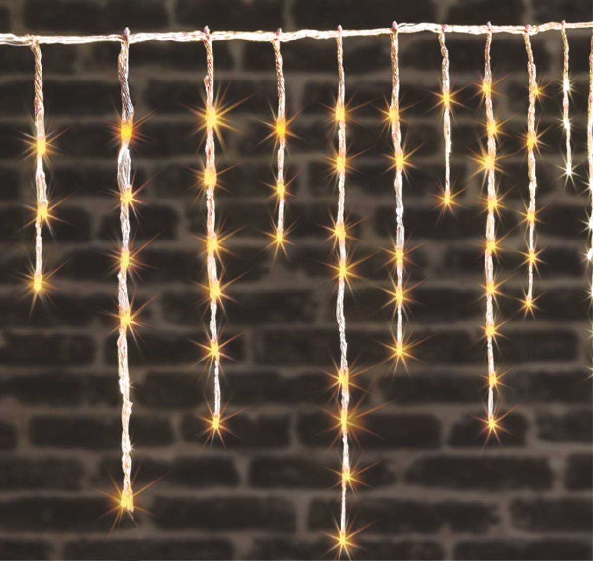Fééric Lights & Christmas - Rideau scintillant extérieur 900 LED blanc chaud effet tombée de neige FEERIC LIGHTS & CHRISTMAS