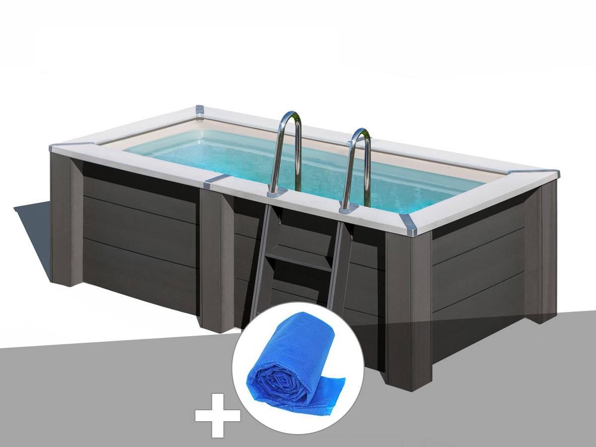 Gré - Kit piscine composite Gré Avant-Garde carrée 3,15 x 1,75 x 0,96 m + Bâche à bulles