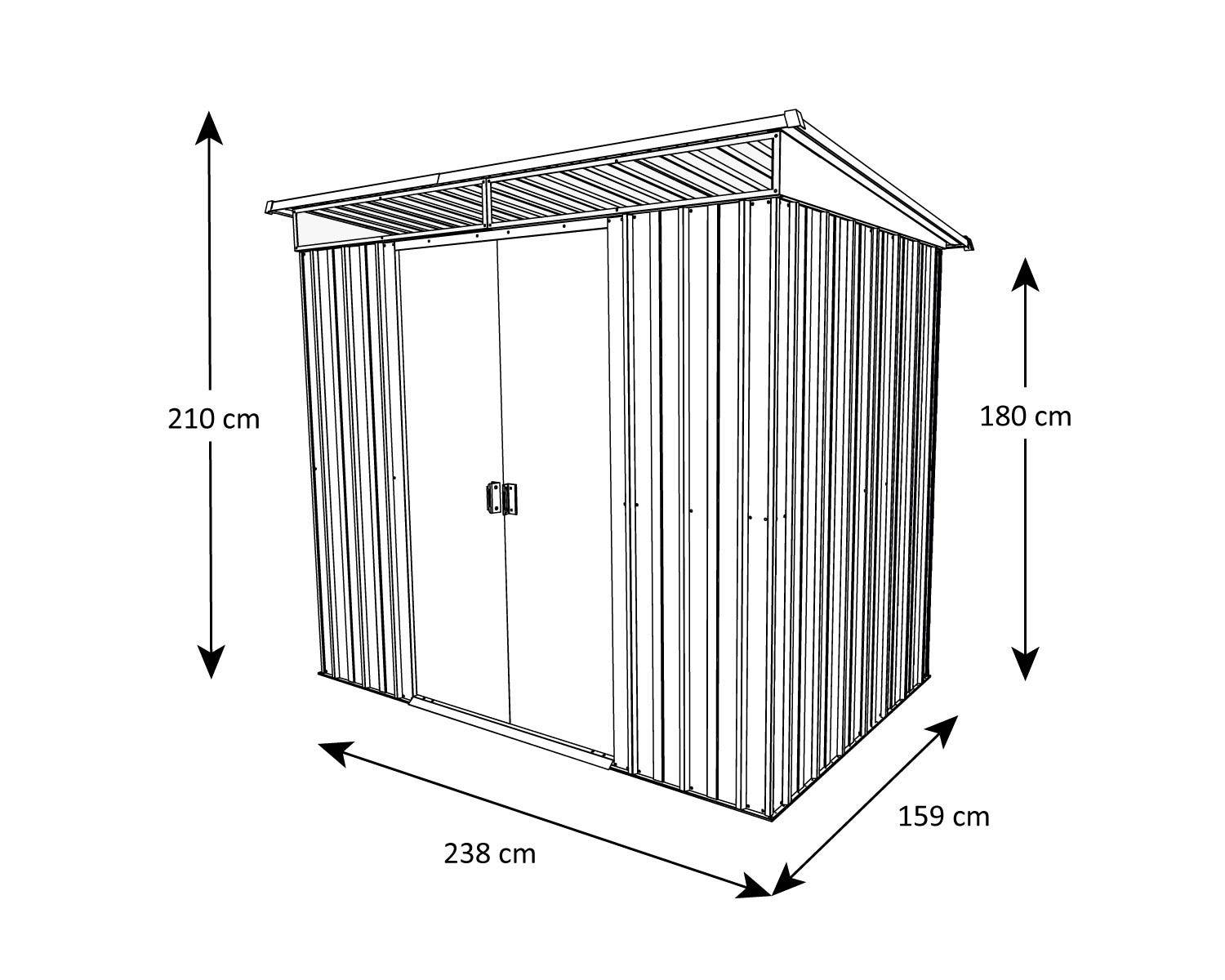 Yardmaster - Abri de jardin métal gris Yardmaster 3,30 m² + kit d'ancrage - Image 4