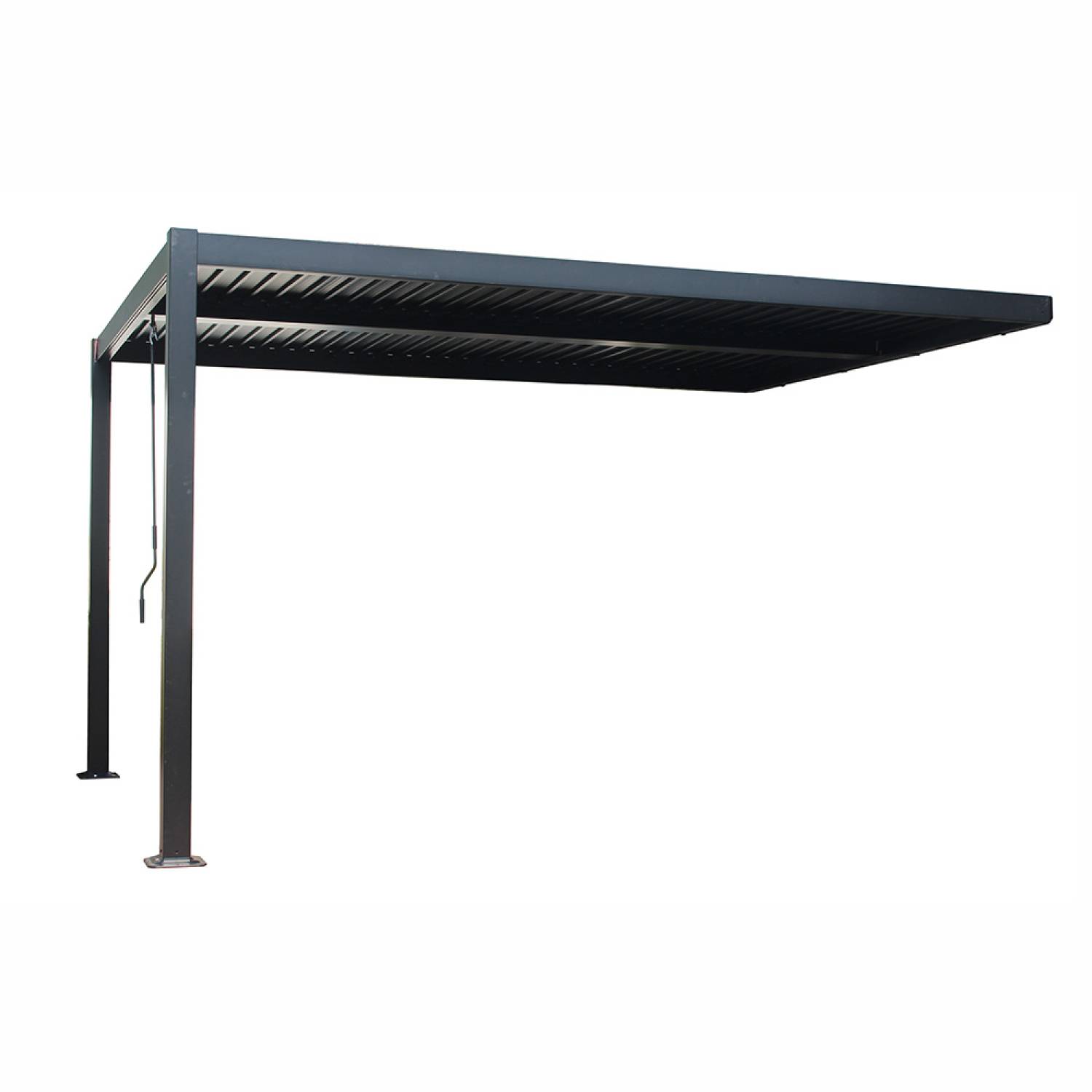 Pergola bioclimatique 4x3m adossée en aluminium noir SIFNOS - Image 1