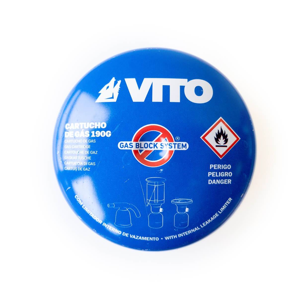 Cartouche gaz 190g butane perçable avec système sécurité stop-gaz  VITO - Image 5