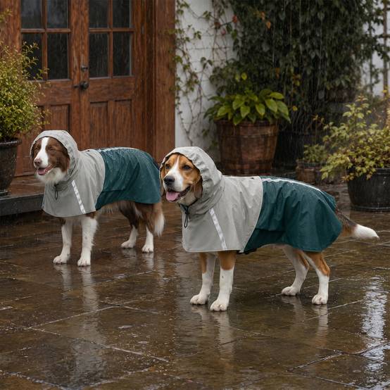 ComfortXL - Manteau imperméable chien simili cuir vert taille moyenne 45–50 cm réfléchissant pour promenades sous la pluie - Image 9
