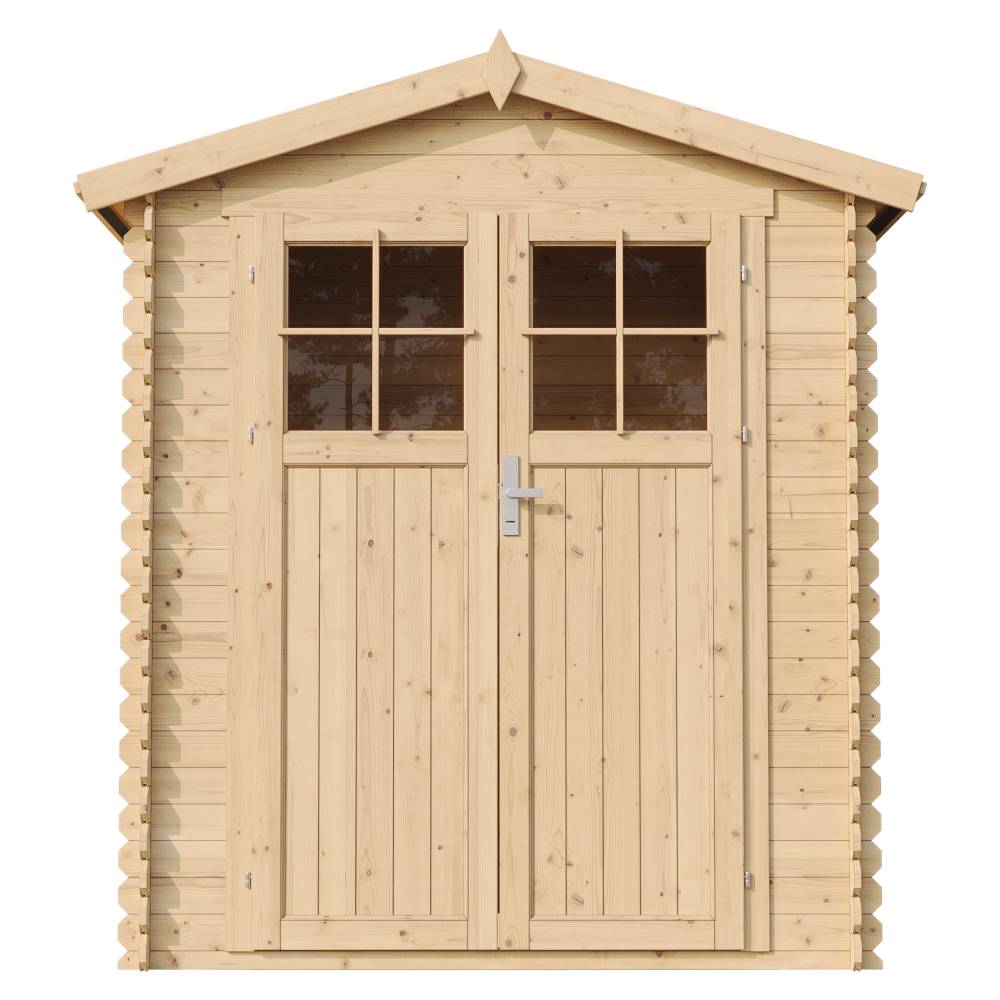 Timbela - Abri de jardin en bois I196xL136xH218 cm / 1.98 m² avec sol traité - Petit abri à outils, Local à vélos - 19 mm d’épaisseur - Timbela M367F+M367G - Image 3