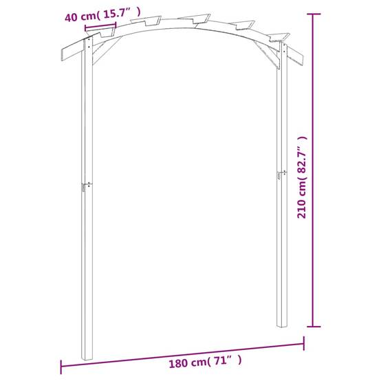Pergola Arquée Jardin Pin Imprégné 180x210x40cm Décoration Extérieure - ComfortXL Outdoor Living - Image 6