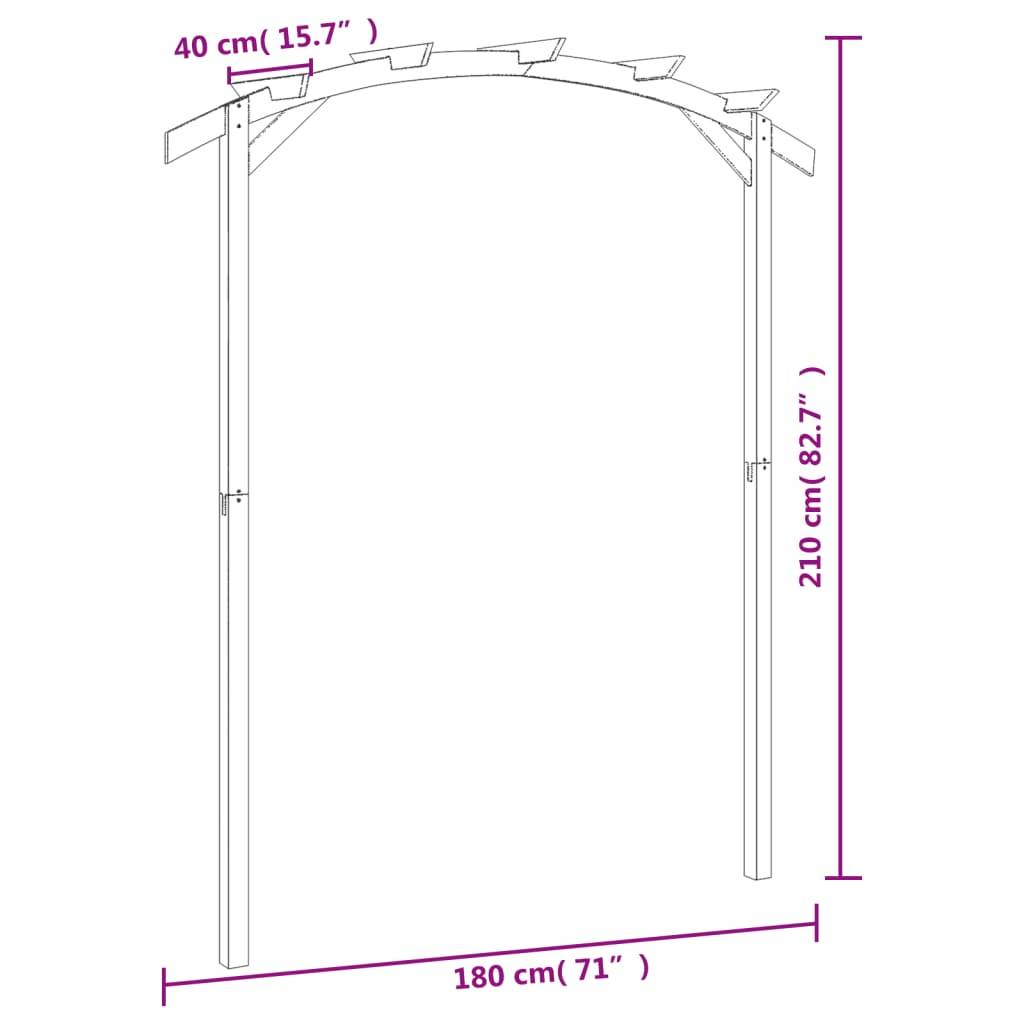 Pergola Arquée Jardin Pin Imprégné 180x210x40cm Décoration Extérieure - ComfortXL Outdoor Living - Image 6
