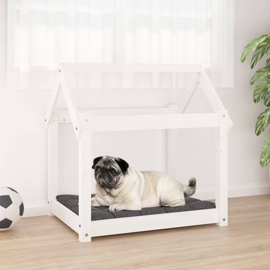Vidaxl - Lit pour chien Blanc 71x55x70 cm Bois de pin solide vidaXL - Image 1