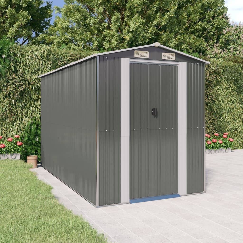 Vidaxl - Abri de jardin Gris clair 192x357x223 cm Métal galvanisé vidaXL 3147440 - Image 1