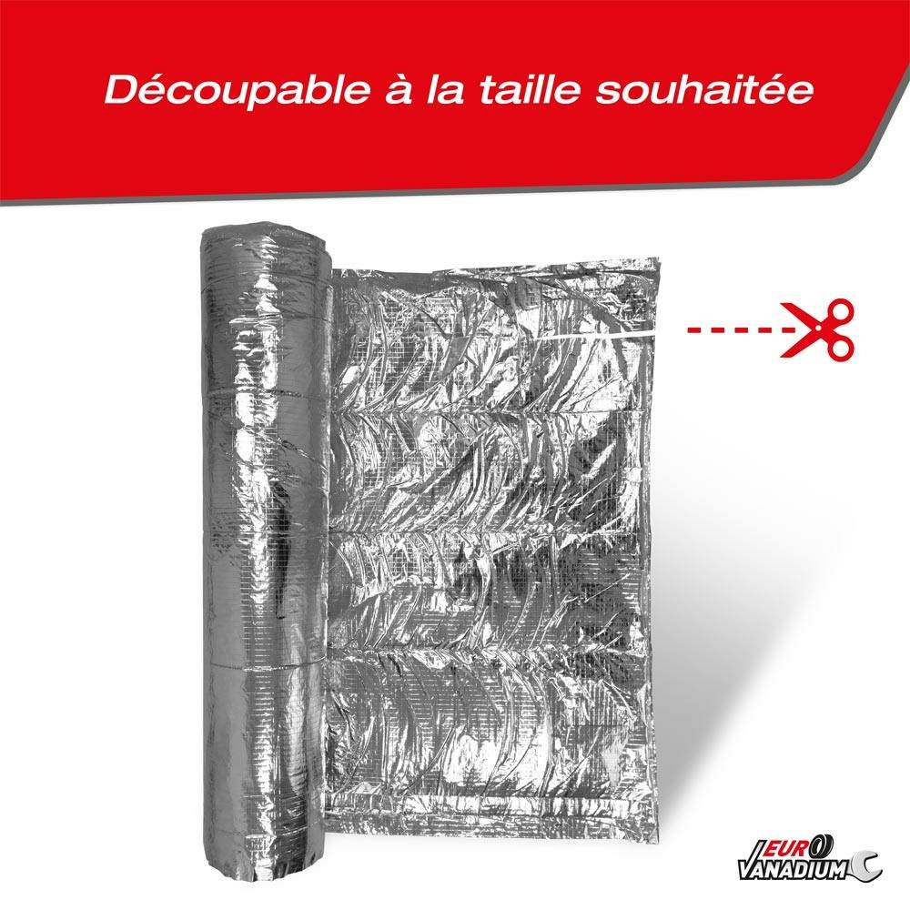 Isolant multicouche mince pour toiture et rénovation - Isolation thermique et phonique découpable 27 épaisseurs 7 m² Gris - Image 4