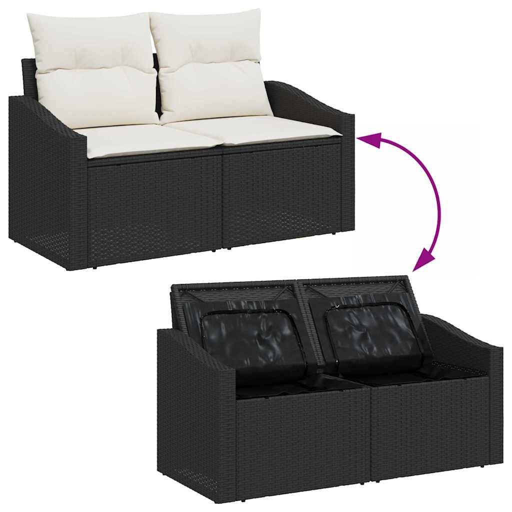 ComfortXL - Salon de Jardin 4 Places Poly Rotin avec Coussins et Rangement pour Balcon Noir – ComfortXL Outdoor Living - Image 9