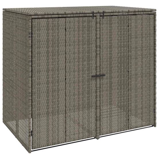 Cache-poubelle double polyéthylène gris 130 x 80 x 115 cm - PANGIVO - Image 2