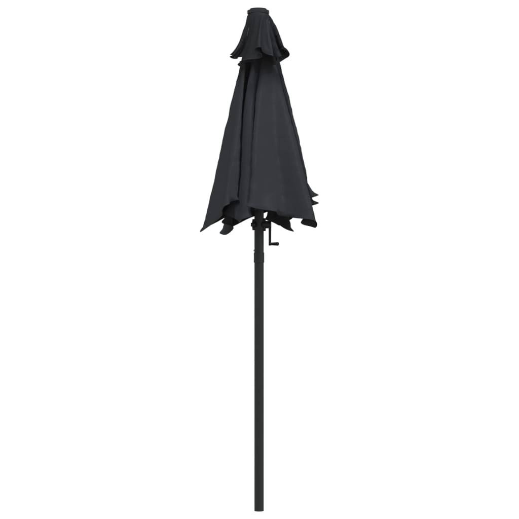 Parasol - Parasol de jardin - parasol d'extérieur Noir 200x224 cm Aluminium - MEUBLE PRO - Image 4