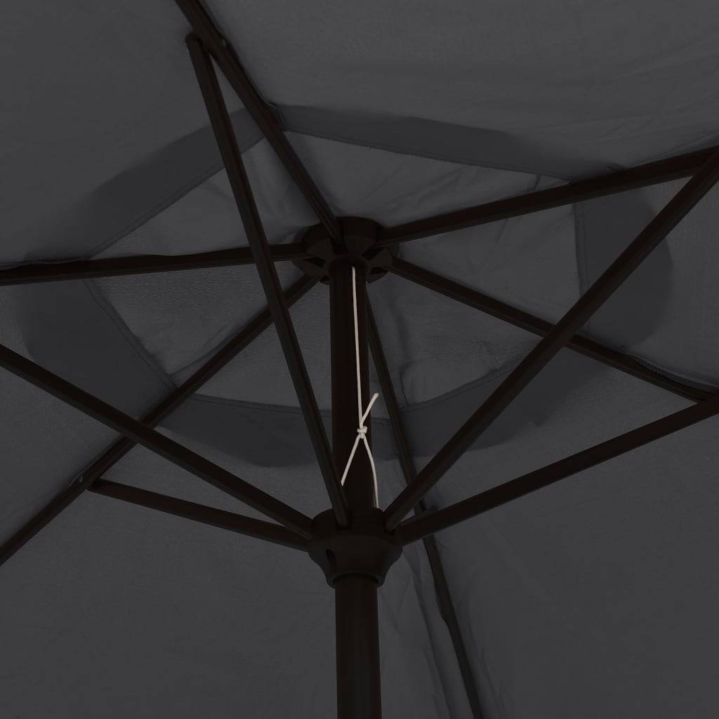 Parasol - Parasol de jardin - parasol d'extérieur Noir 200x224 cm Aluminium - MEUBLE PRO - Image 5