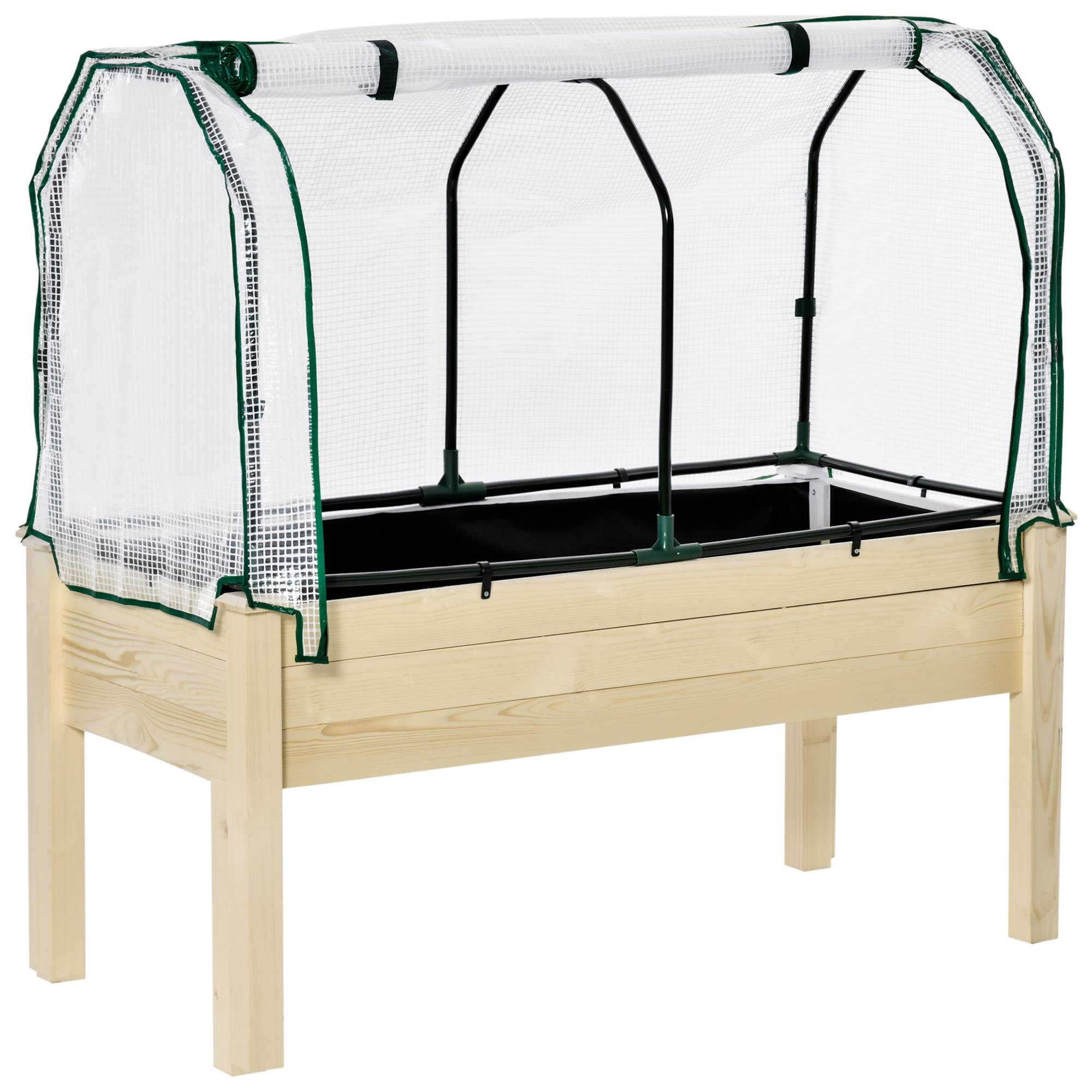 Potager sur pied bois naturel 121 x 55 x 117 cm - PANGIVO - Image 1