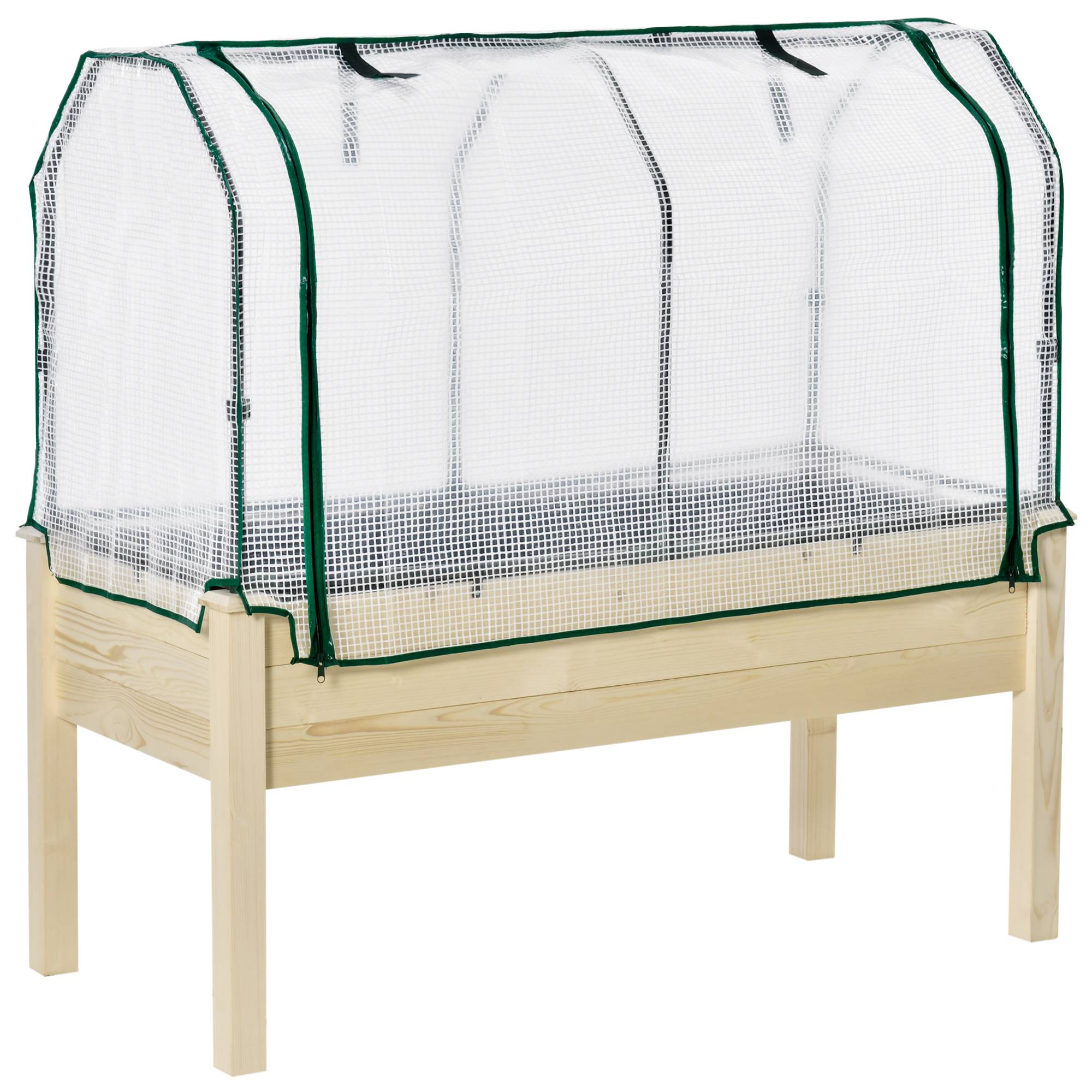 Potager sur pied bois naturel 121 x 55 x 117 cm - PANGIVO - Image 2