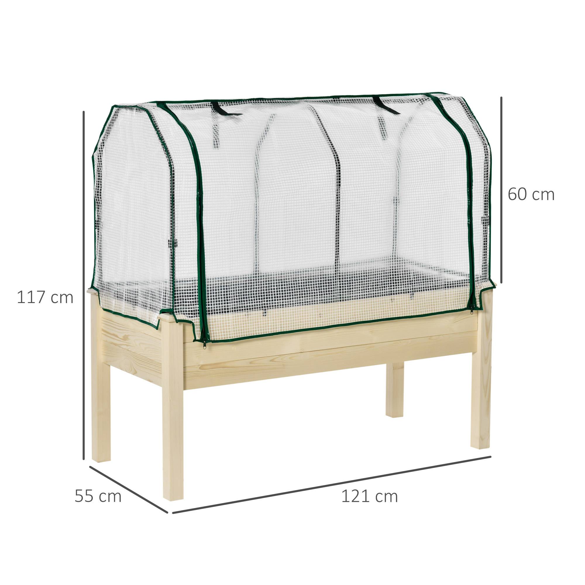 Potager sur pied bois naturel 121 x 55 x 117 cm - PANGIVO - Image 5