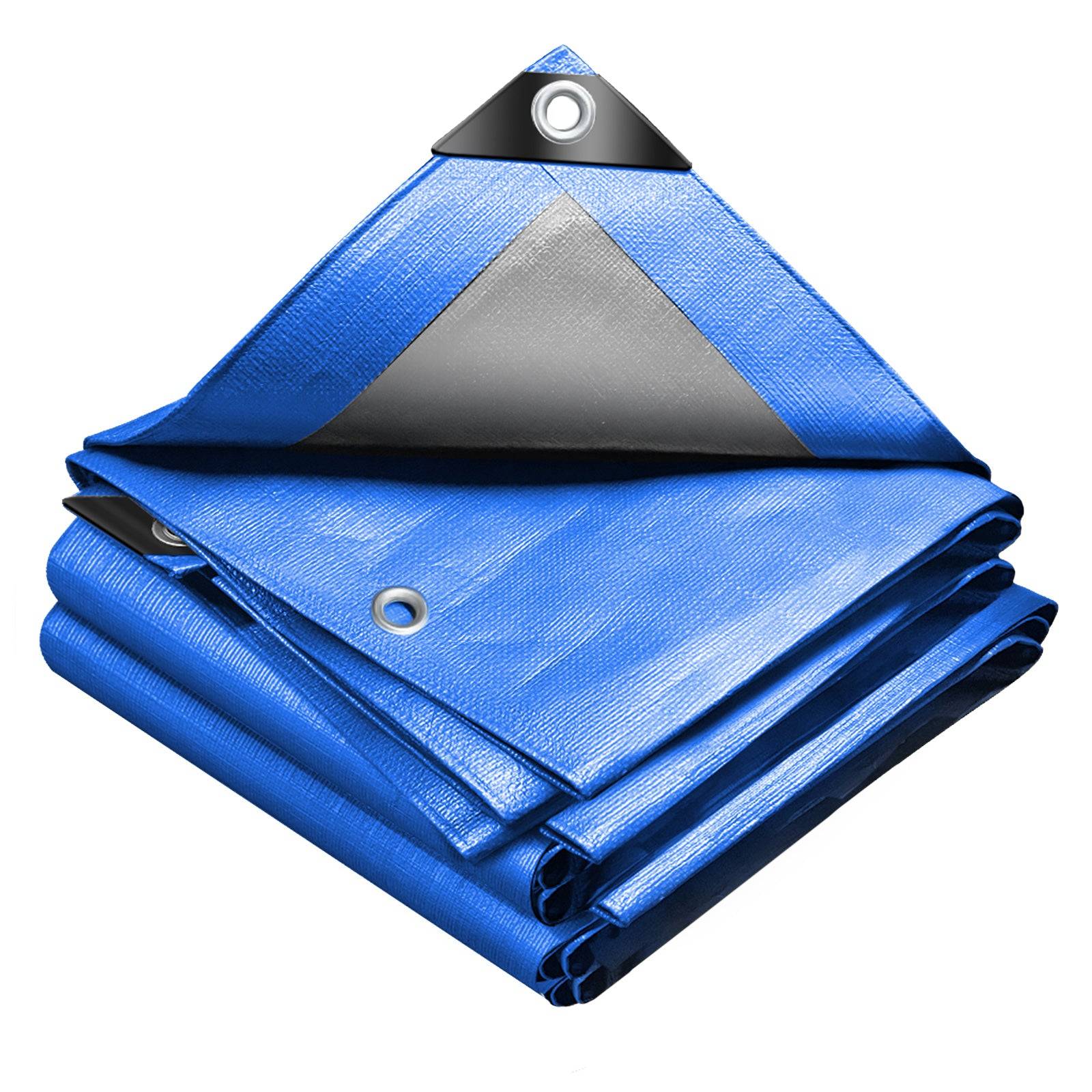 Bâche de Protection en Polyéthylène 240g/m² - 1.5x6m bleu - imperméable, anti-UV - VOUNOT® - Image 1