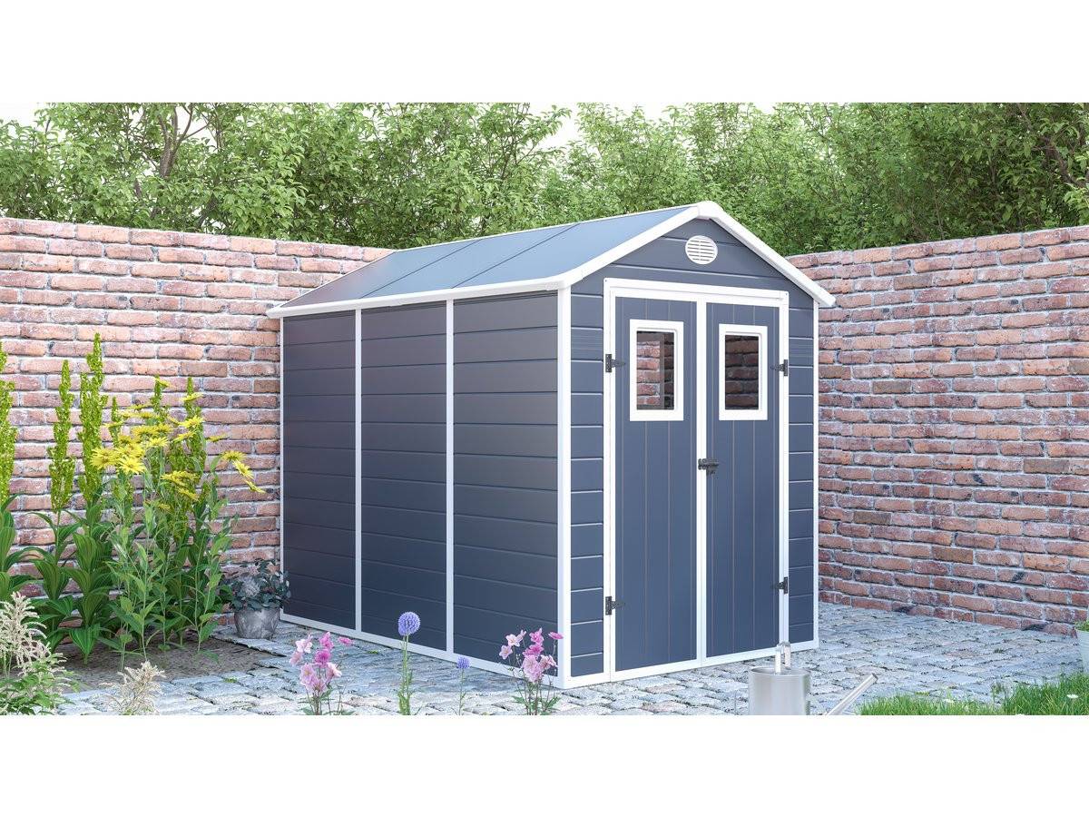 Abri De Jardin Résine "texas" - 5.23 M² - Kit D'ancrage Inclus  - Anthracite -habitat Et Jardin - Image 2