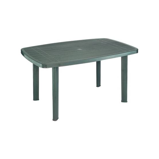 Table de jardin 137 x 85 x H72 cm Résine vert foncé Progarden Balcon Terrasse - Image 1
