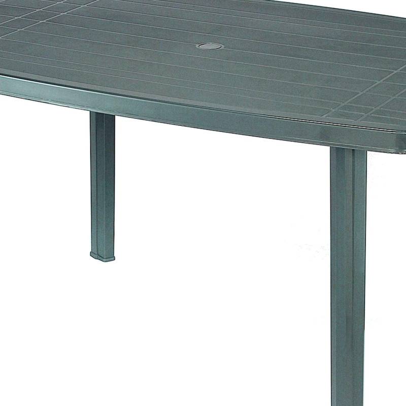Table de jardin 137 x 85 x H72 cm Résine vert foncé Progarden Balcon Terrasse - Image 3