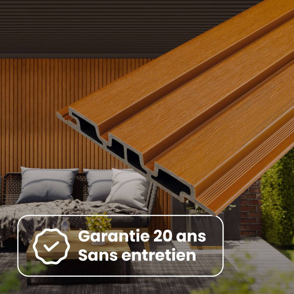 Kit Bardage Composite MEZZO Moka - Superficie : 40m² - Dimension des lames : 220x17,8x2,3 cm - Aspect mat - Image 7