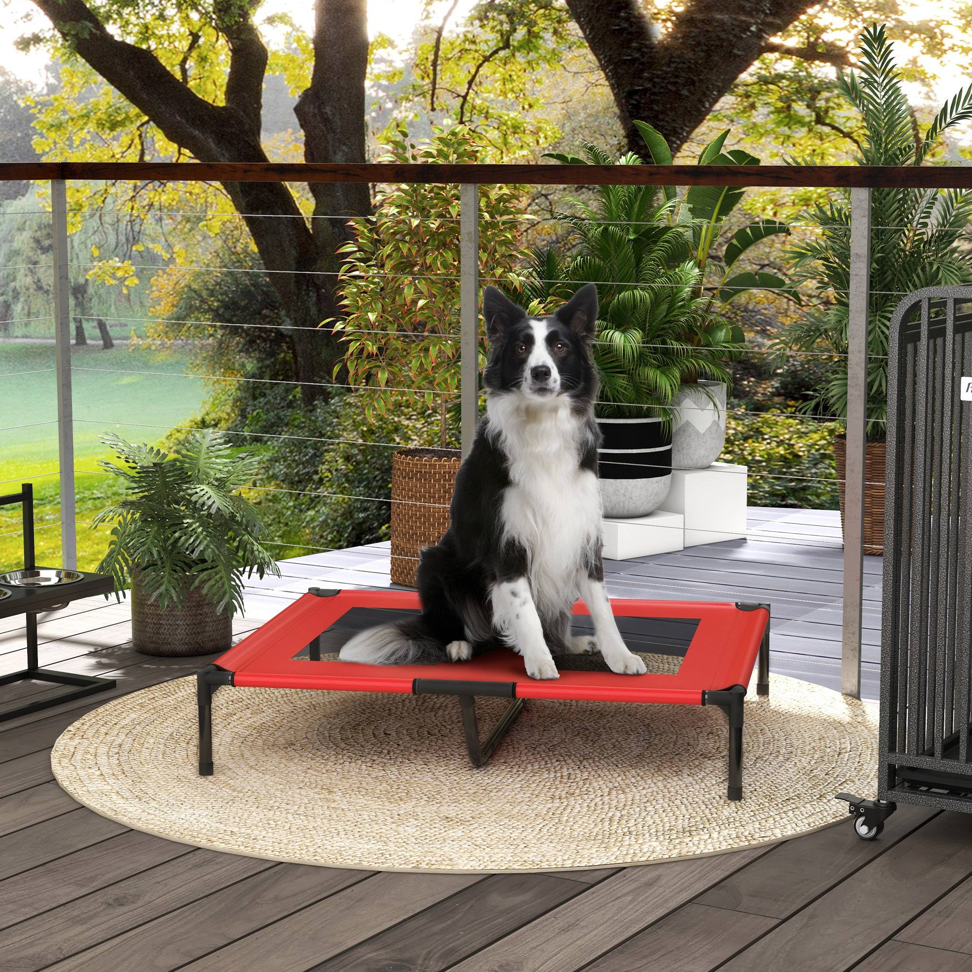 Lit pour chien surélevé 92 x 76 x 18 cm oxford - PANGIVO - Image 2