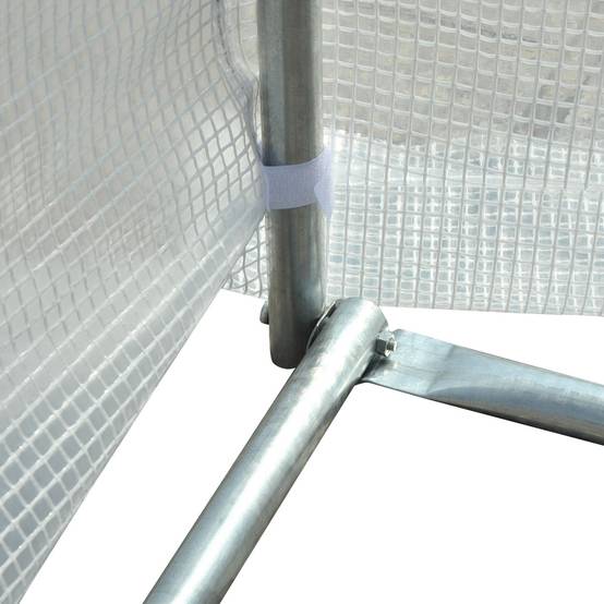 Serre de Jardin Tunnel 18m² Armature Métal et Bâche PE 8 Fenêtres 6x3x2 m Blanc - ComfortXL Outdoor Living - Image 10
