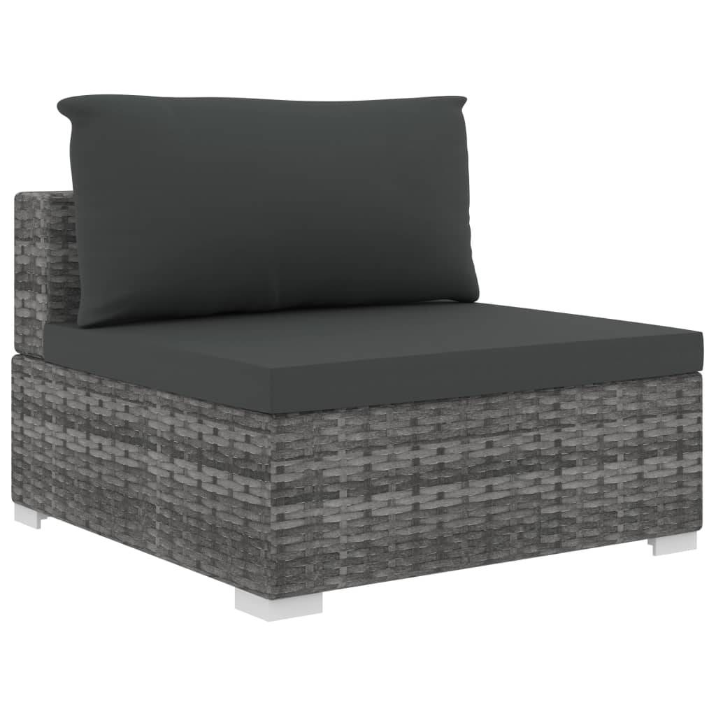 Vidaxl - Salon de jardin 5 pcs avec coussins résine tressée gris vidaXL 46783 - Image 6