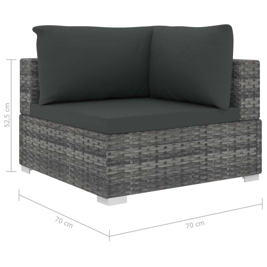 Vidaxl - Salon de jardin 5 pcs avec coussins résine tressée gris vidaXL 46783 - Image 3