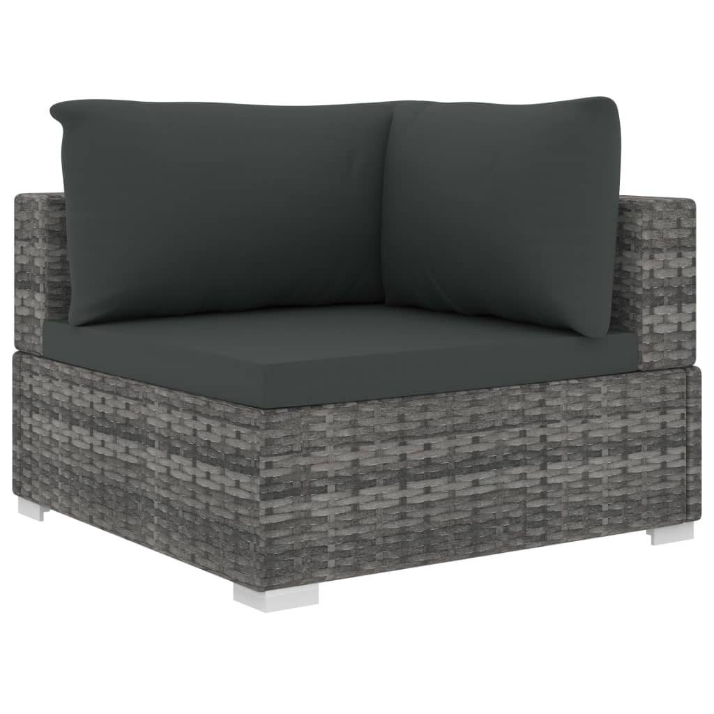 Vidaxl - Salon de jardin 5 pcs avec coussins résine tressée gris vidaXL 46783 - Image 5
