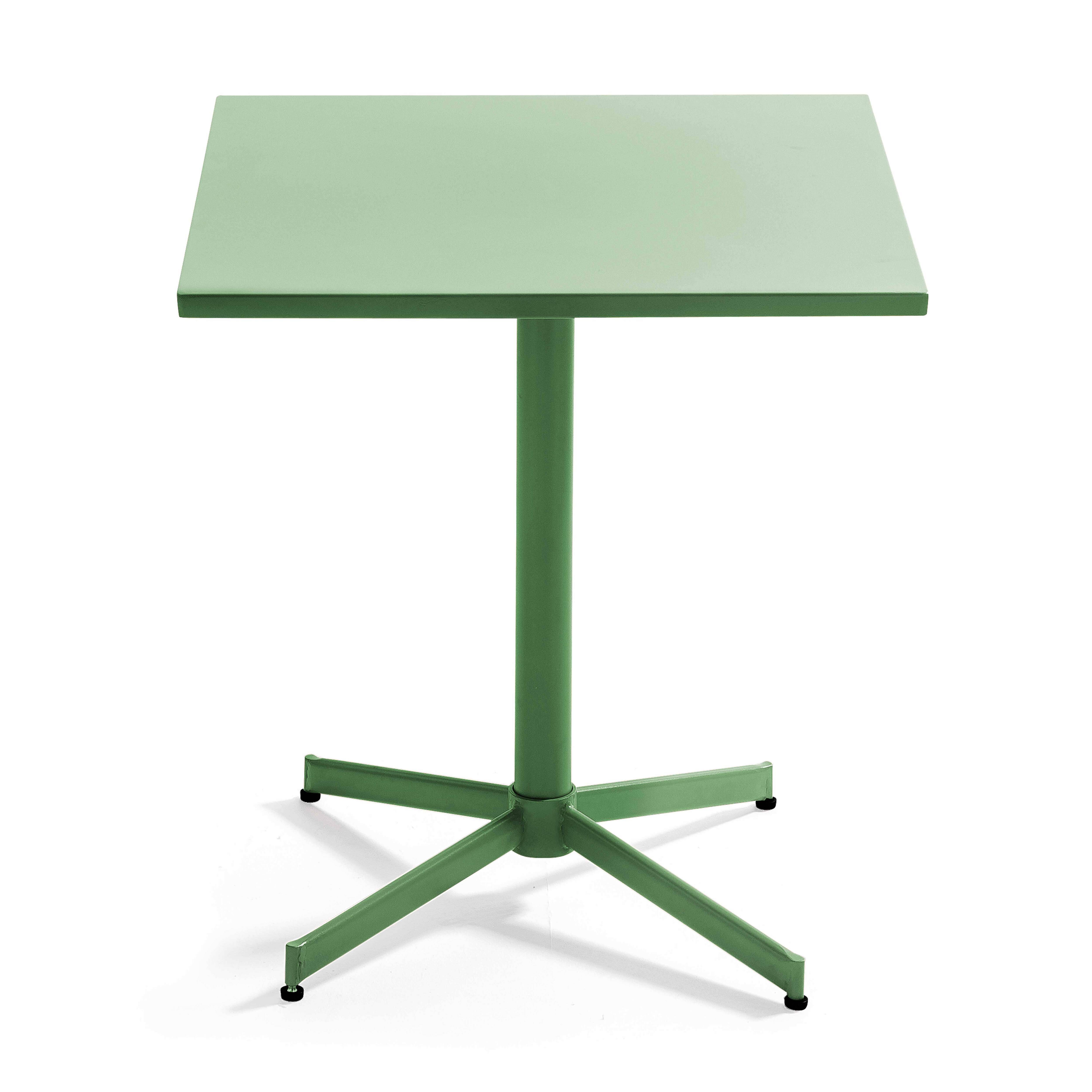 Oviala - Table de jardin carrée bistro inclinable en acier vert cactus Palavas - Oviala - Image 4