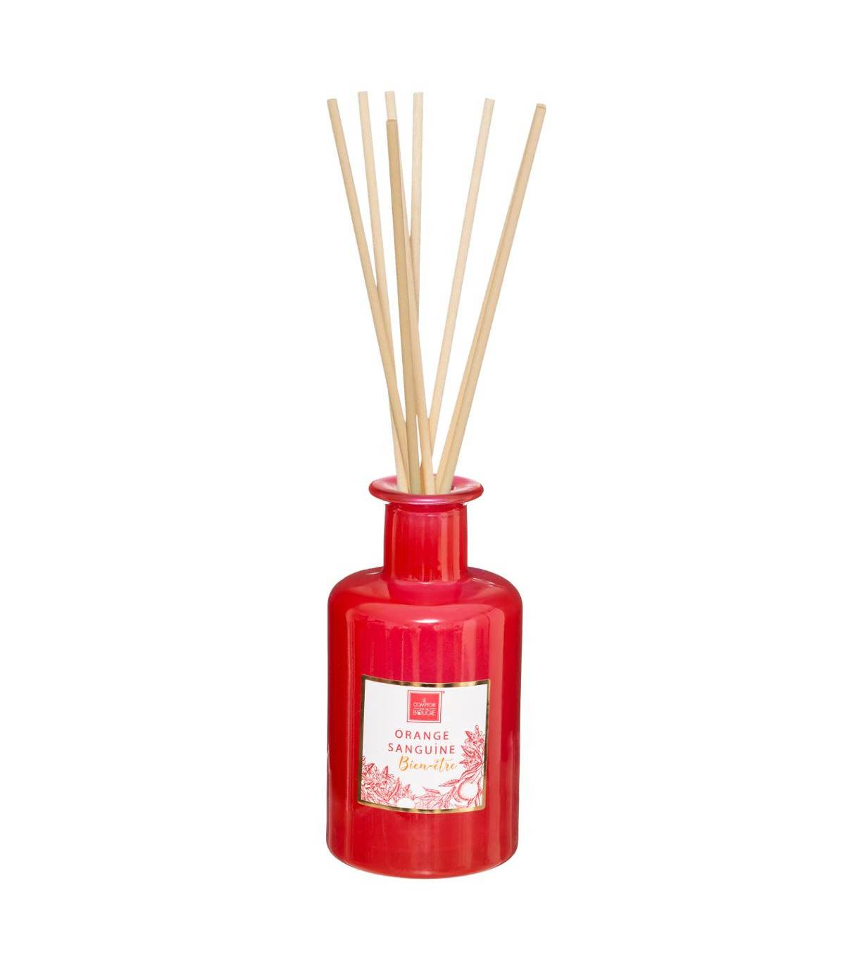 Diffuseur de parfum Orange sanguine 200 ml avec 8 Bâtonnets en rotin - Image 1