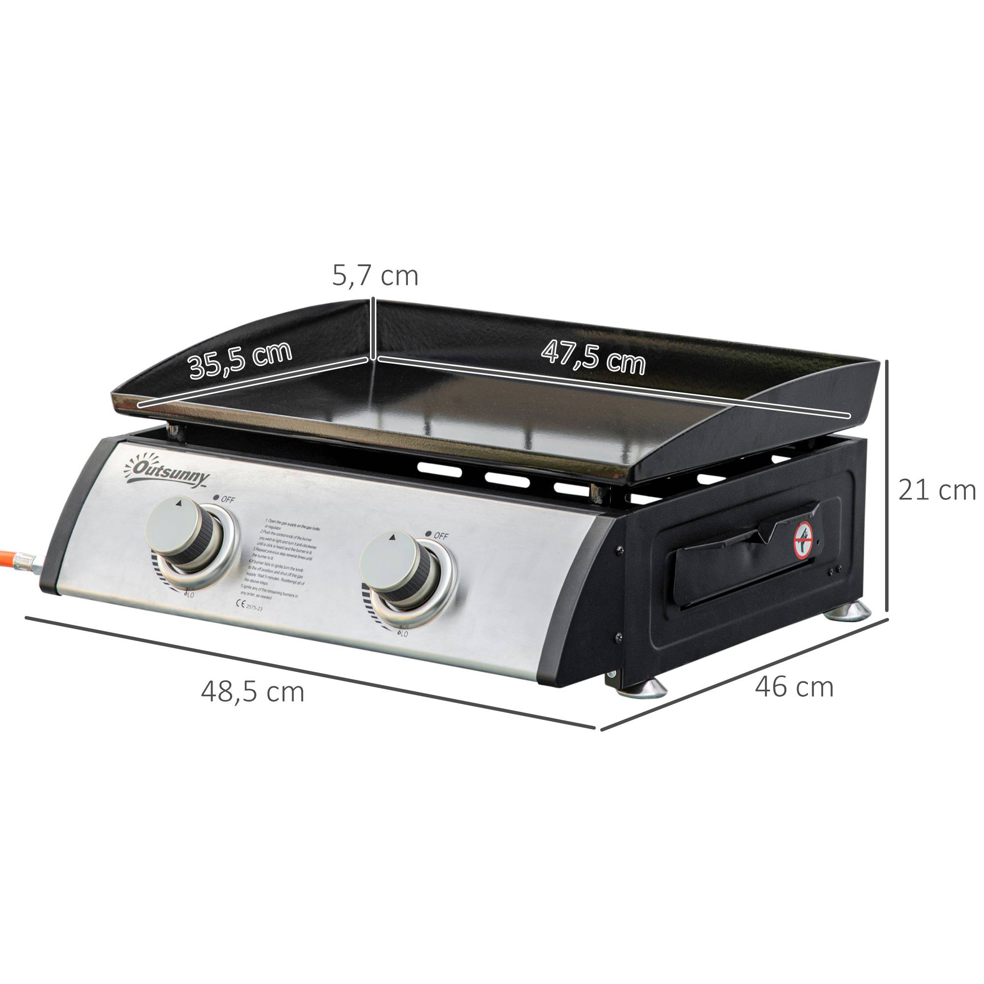 Plancha gaz inox argenté 48.5 x 48 x 21 cm - PANGIVO - Image 5